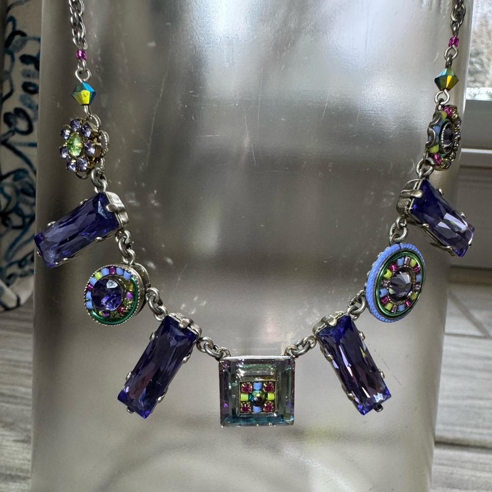Purple Firefly Necklace & Matching Earrings